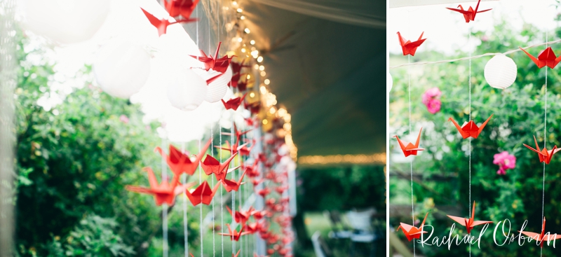 Rachael Osborn Photography // Iowa Illinois Wedding Photography  // paper crane wedding decor 