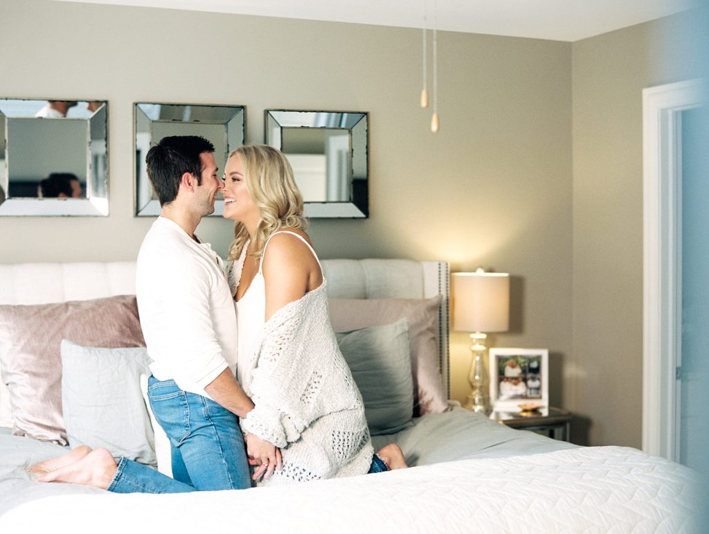 relaxed at home engagement session in Chicago suburbs by Rachael Osborn Photography