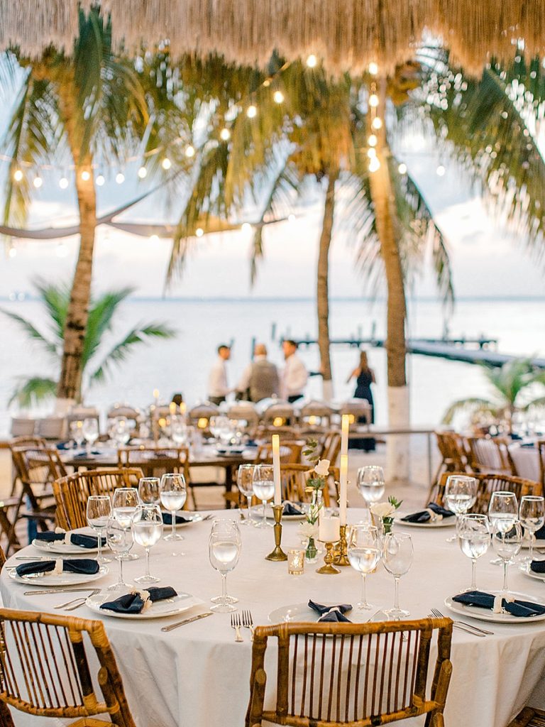 Zama Beach Club Isla Mujeres, Mexico Wedding with tropical and shibori accents 